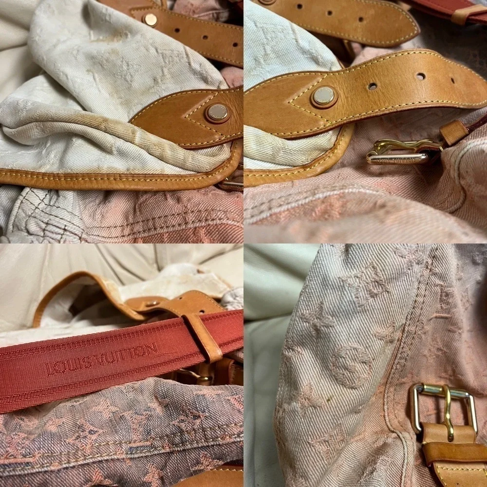 VTG LOUIS VUITTON Denim Orange Ombre Sunrise Large Messenger Bag